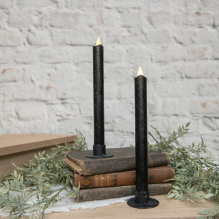 Set of 2 – 9.5" Moving Flame Black Taper Candles