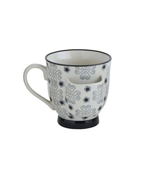 Hand Stamped Mug with Teabag Holder - Choose Color