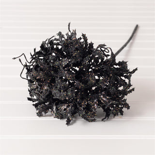 21" Black Allium With Glitter Stem