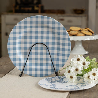 Blue and White Gingham Charger Plate