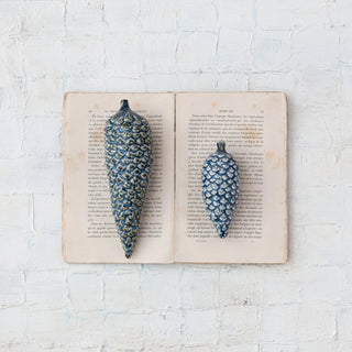 Reactive Glaze Blue Pinecone - Choose Size