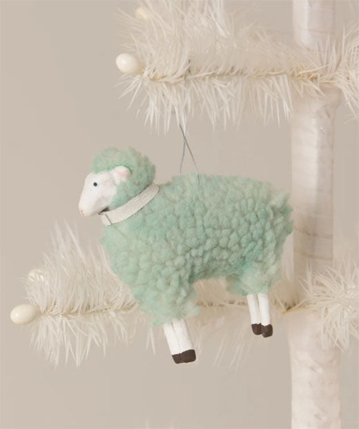 Bethany Lowe Blue Wooly Sheep Ornament