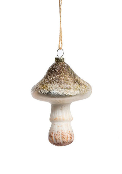 Glass Iced Mushroom Ornament - Choose Style