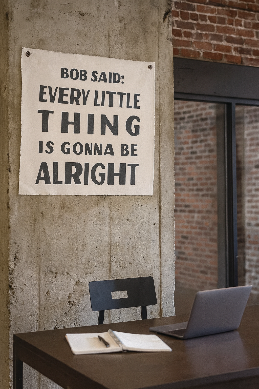Bob Said - Every Little Thing Is Gonna Be Alright Hand Painted Wall Ha ...