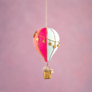 Glitterville Hot Air Balloon Ornament – Choose Style