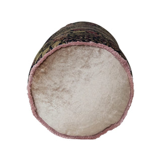22" Velvet Botanical Print Bolster Pillow