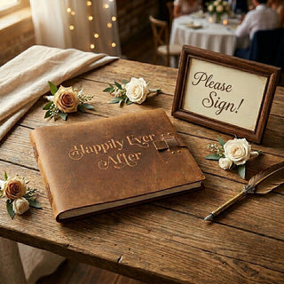 Happily Ever After Leather Bound Book - Choose From 5 Colors