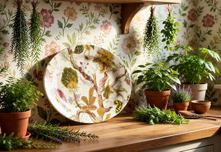 Oval Botanical Stoneware Platter