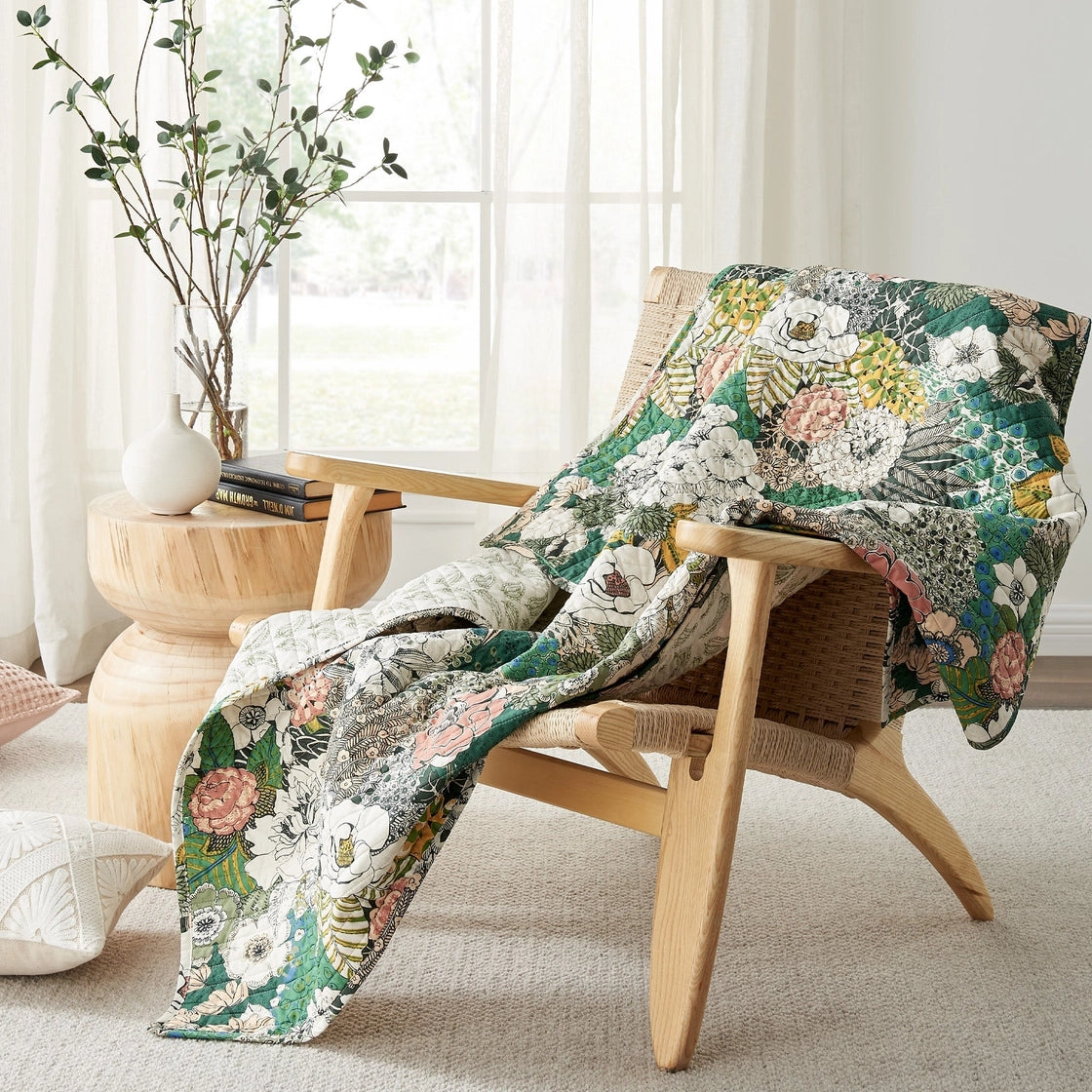 The Flower Garden Quilted Throw