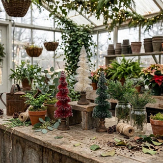 Glittered Spiral Bottlebrush Trees - Choose Color
