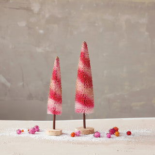 Set of 2 Pink Bottle Brush Trees