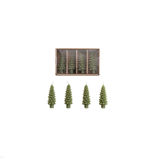 Set of 4 Tree Shaped Bottle Taper Candles