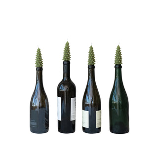 Set of 4 Tree Shaped Bottle Taper Candles