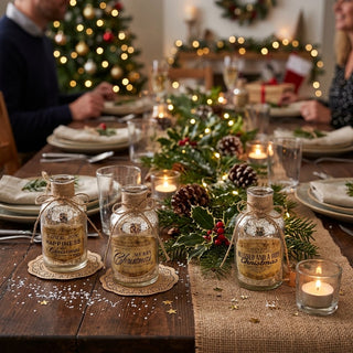 Mercury Glass Vintage Christmas Bottle - Choose Style
