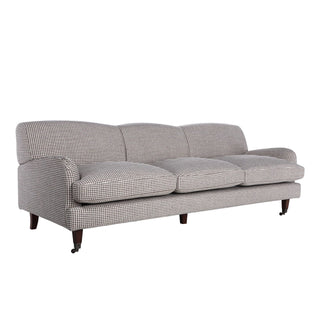 Brown and Cream Houndstooth Sofa