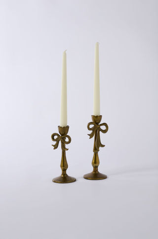 Bowtied Taper Candle Holder - Choose Size