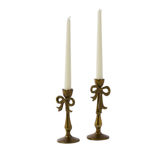Bowtied Taper Candle Holder - Choose Size