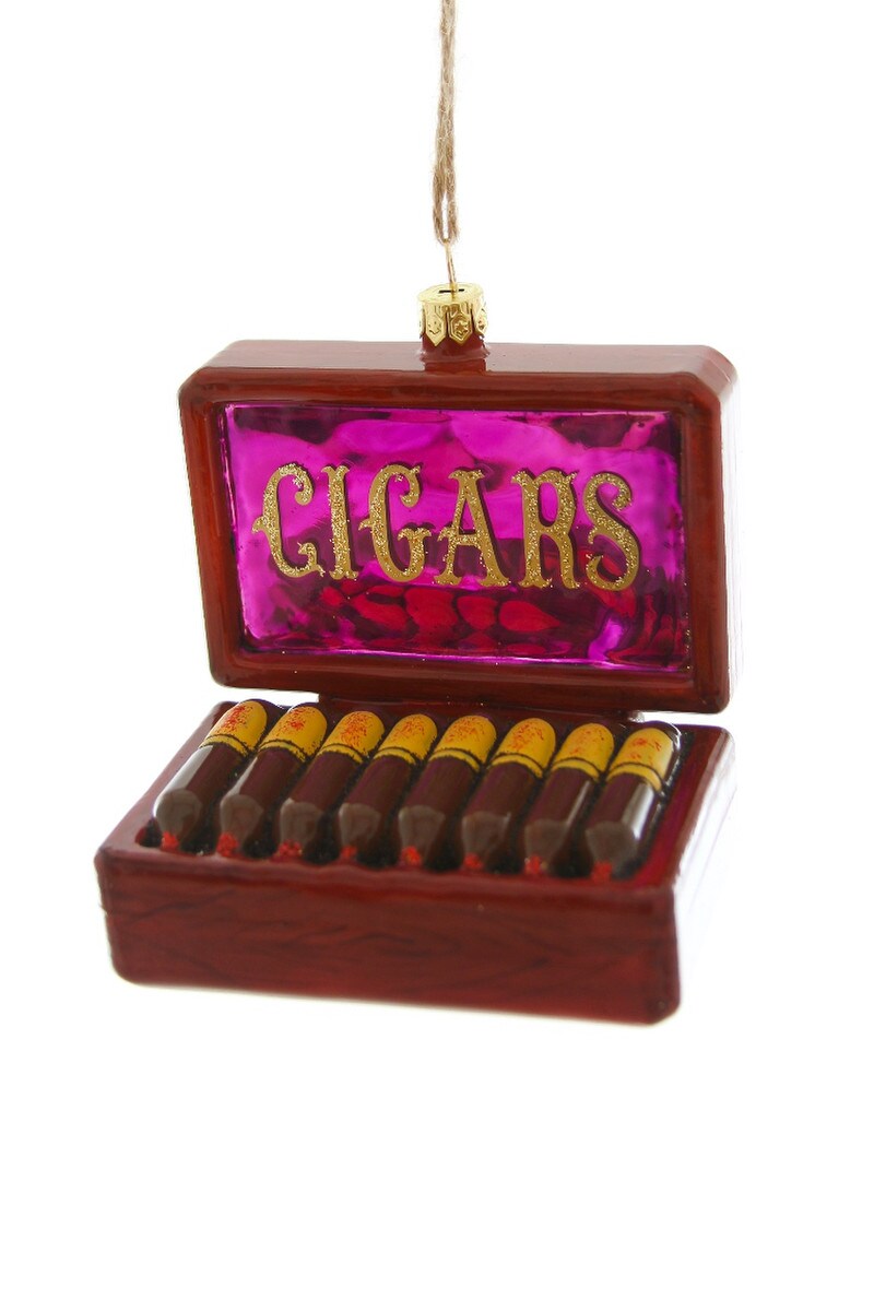 Cody Foster Glass Box of Cigars Ornament