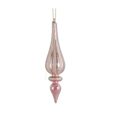 Pink Mercury Glass Ornament with Champagne Glitter - Choose Style