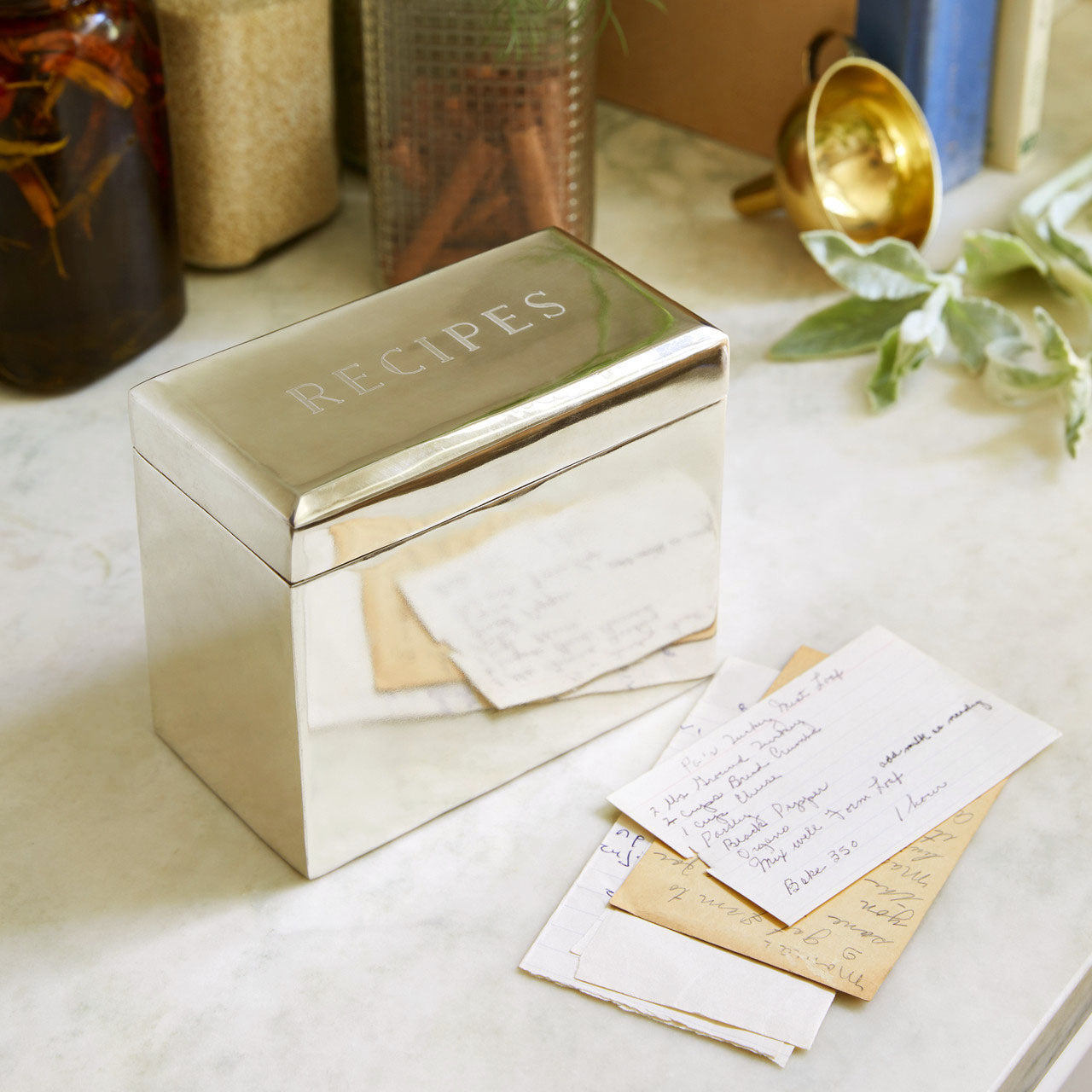 Solid Brass Recipe Box