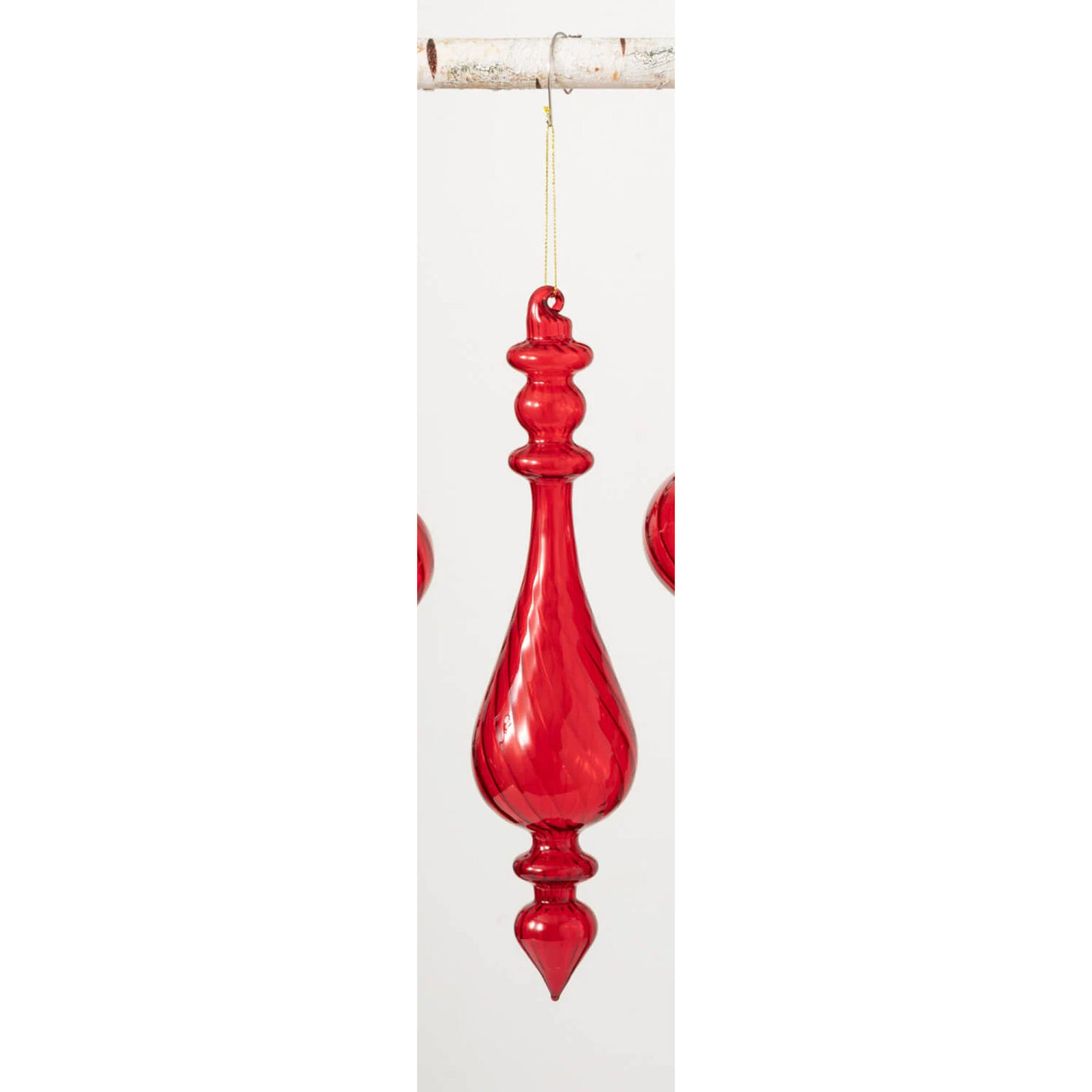 Red Glass Finial Ornament - Choose Style