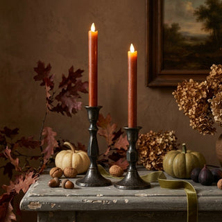 Set of 2 – 9.5" Moving Flame Bronze Taper Candles