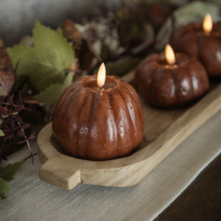 4.5" 3D Flame Pumpkin Candle - Bronze