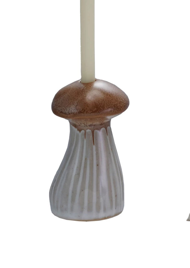 Mushroom Shaped 1/4 Candle Taper Holder - Choose Color