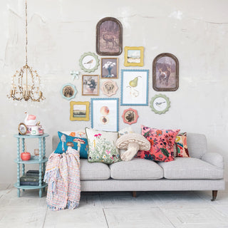 Wool Tufted Mushroom Shaped Pillow with Cotton Back