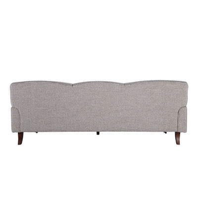 Brown and Cream Houndstooth Sofa