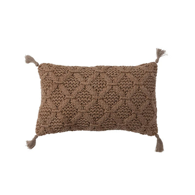 20" Chocolate Brown Woven Lumbar Pillow