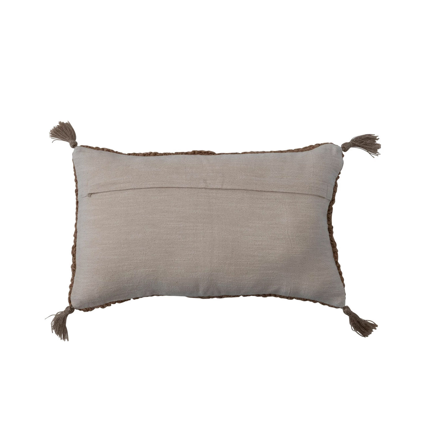 20" Camel Brown Woven Lumbar Pillow