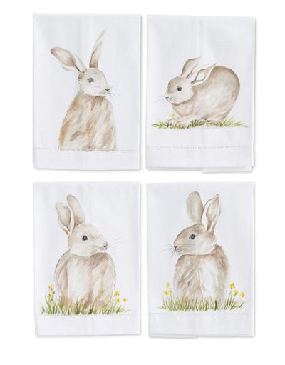 Hand Painted Bunny Tea Towel - Choose Style