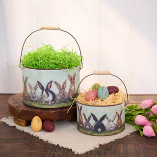 Garden Bunny Friends Bucket  - Choose Size