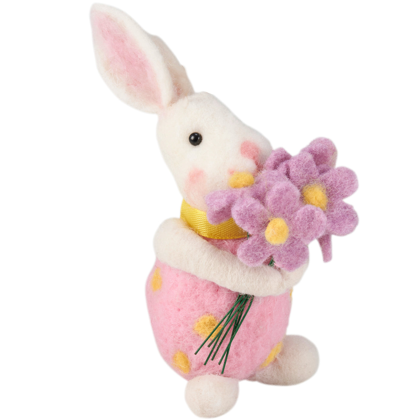 Little Felt Bunny with Flowers