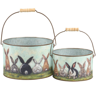 Garden Bunny Friends Bucket  - Choose Size