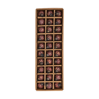 Set of 30 1" Embossed Weathered Burgandy Ornaments