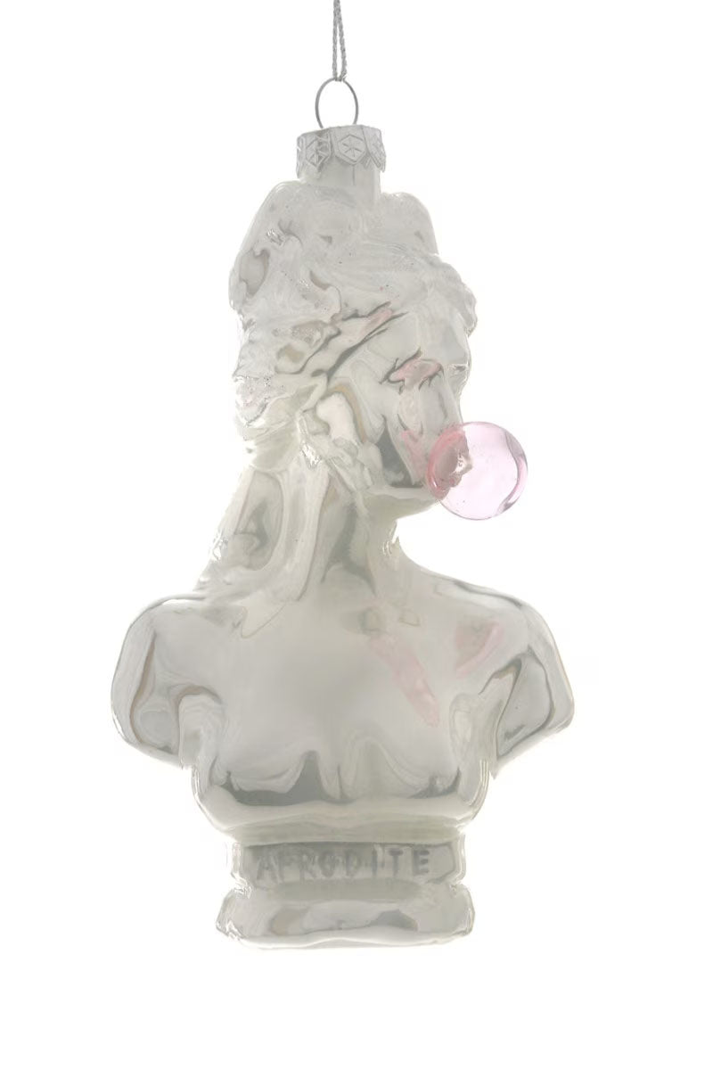 Cody Foster Glass Classical Bust with Bubblegum Ornament