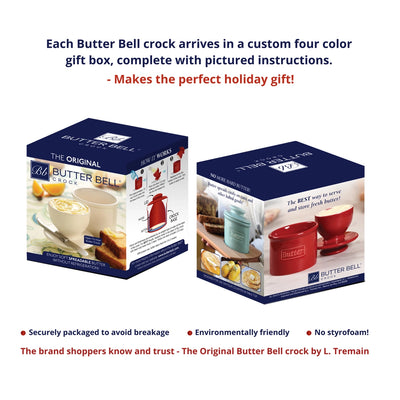 The Original Butter Bell Crock - Le Bistro Blue Trim