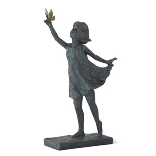 19” Girl with Butterfly Statue