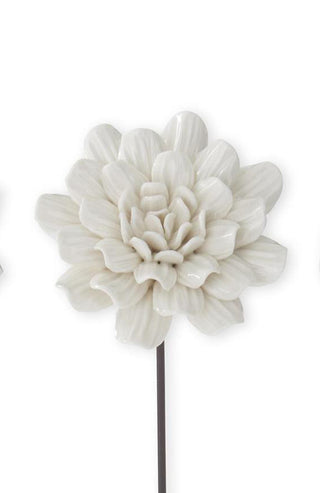 9.25" Ceramic Flower Pick - White - Choose Your Favorite Style