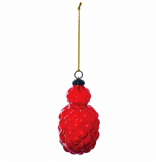 Hand-Blown Red Glass Ornament - Choose Style