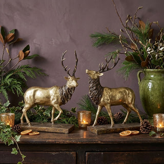 Standing Resin Elk w/Antiqued Gold Finish - Choose Style