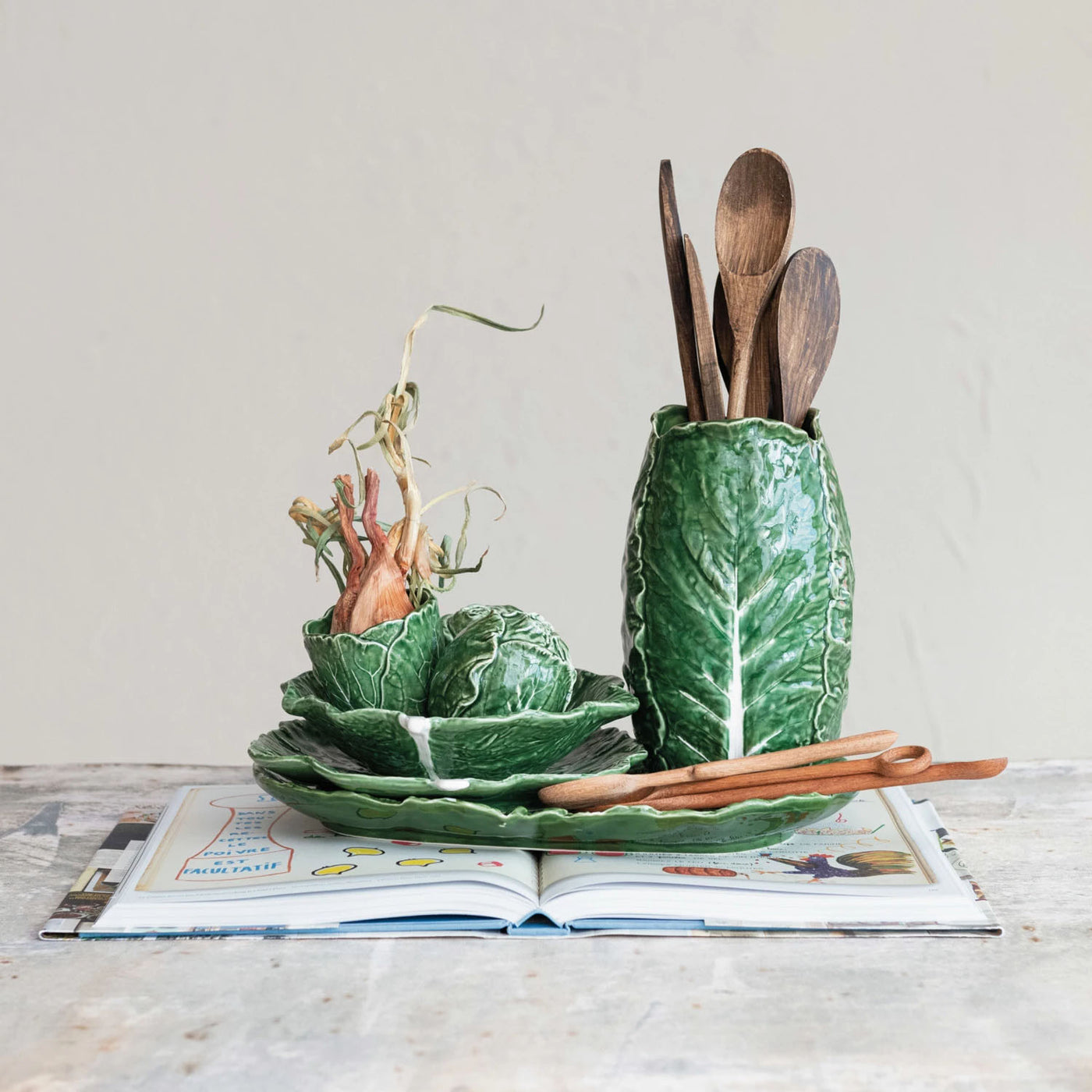 The Hand Painted Cabbage Collection - Choose Piece – Cotton & Crete
