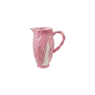 Pink Stoneware Cabbage Leaf Pitcher