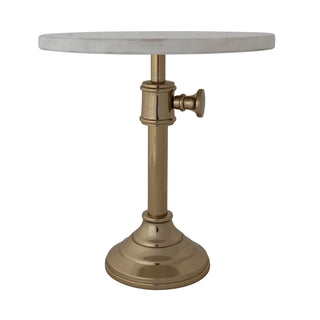 Adjustable Marble Top Cake Stand with Gold Finish Base