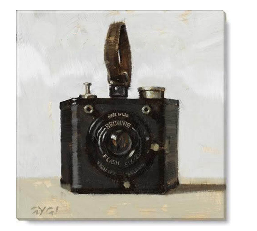 9" x 9" Vintage Camera Canvas Art Print