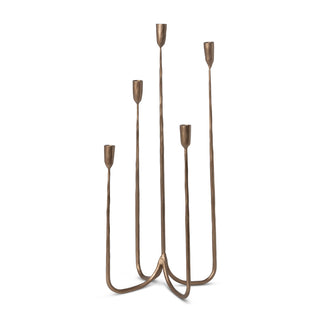 Tall Forged Brass Candelabra