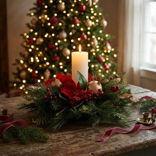 Magnolia Pomegranate Holiday Centerpiece