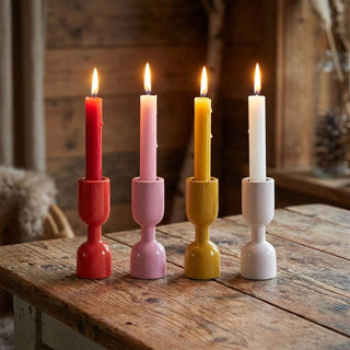 Enameled Taper Candle Holder - Choose Color